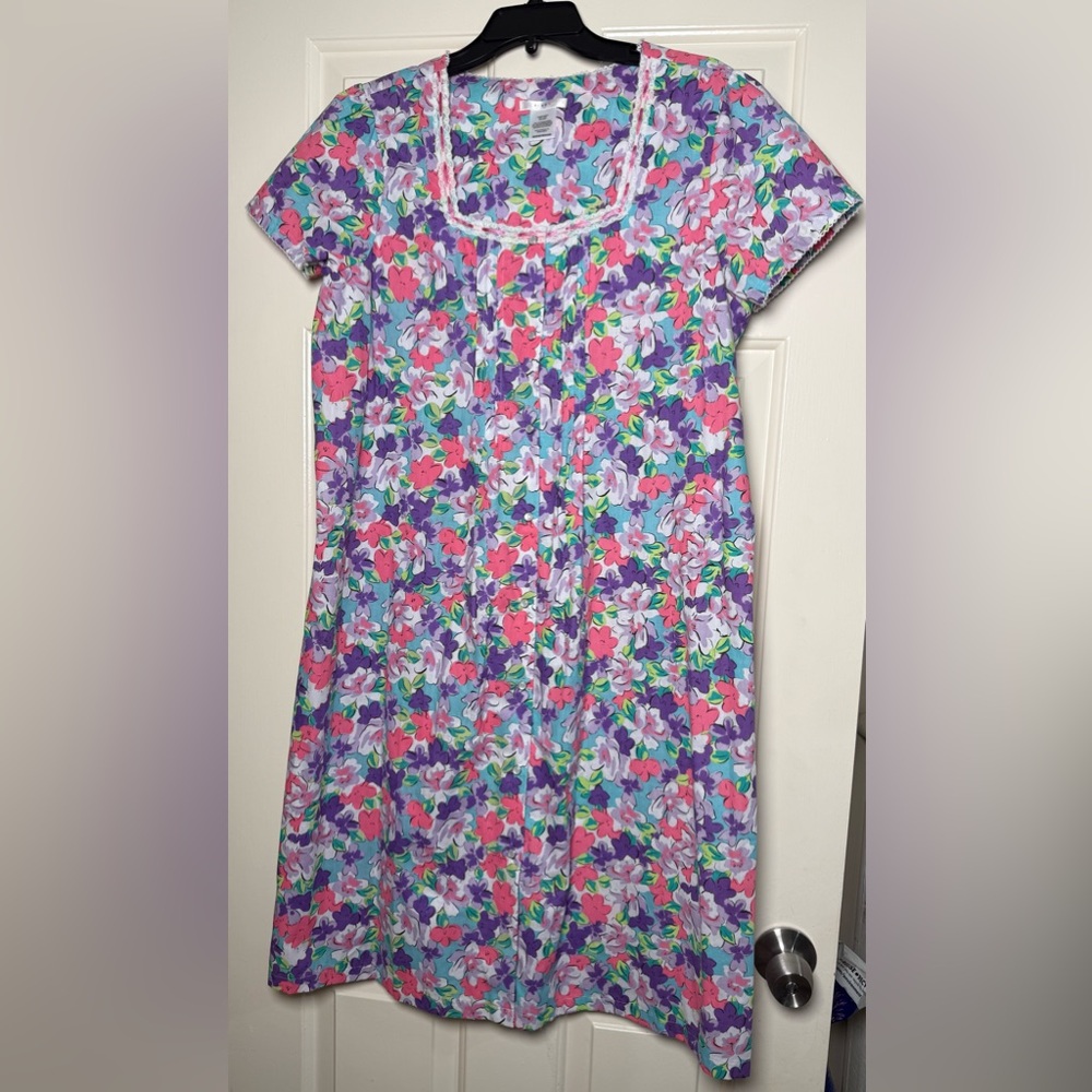 Pink K Women’s Floral Nightgown MooMoo Dress